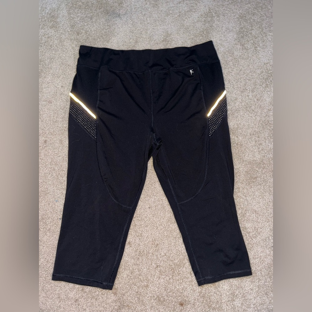 Danskin Now Black Leggings with Gold Accents